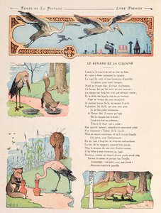 コウノトリとキツネ、ジャン・デ・ラ・フォンテーヌ作「寓話」（1621-95）1906